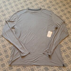 FreeFly NWT Men's Bamboo Lighweight Long Sleeve Tee - Aspen Grey UPF 20